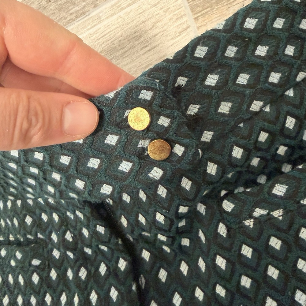 Cartonnier Anthropologie Charlie Crop Flare Pants Size 2 Green Teal Tweed - Picture 8 of 11